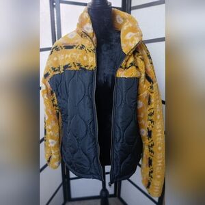 Yellow and Black Quilted Jacket